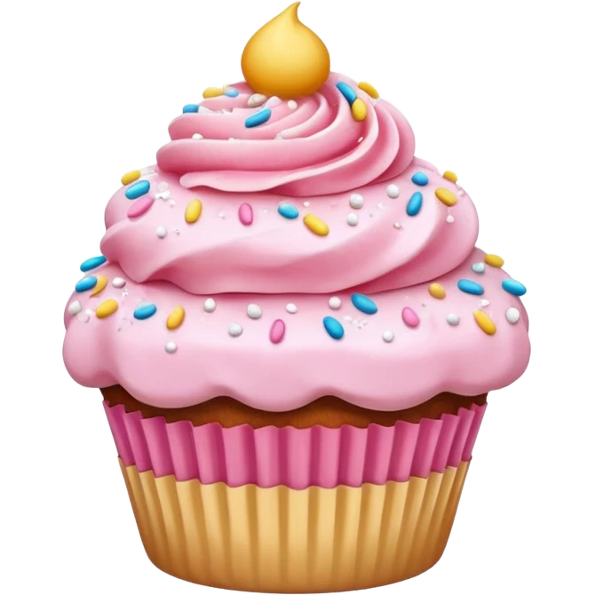 Cupcake with pink icing emoji
