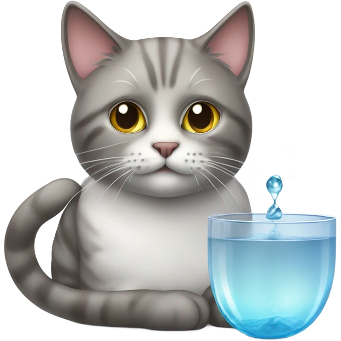 Cat with water  emoji