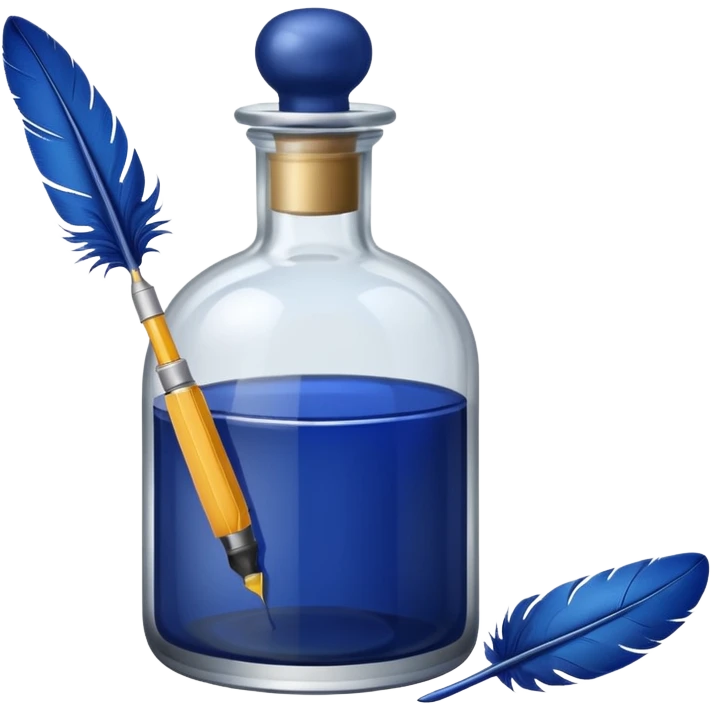 a feather quill and ink bottle emoji