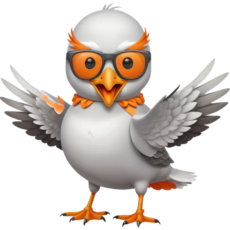 A seagull rocking out emoji