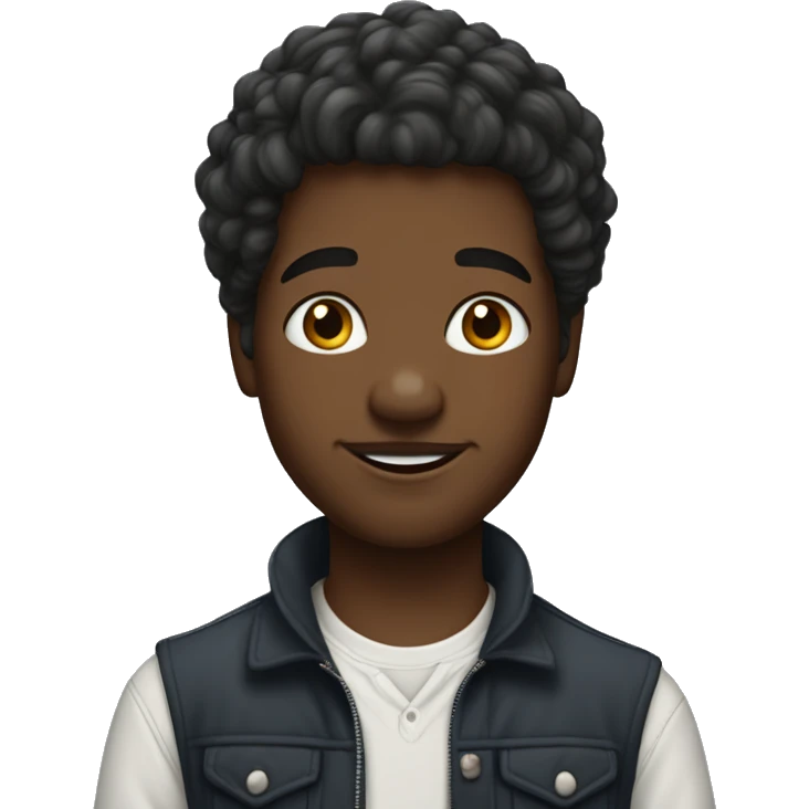 jeune garçon métisse avec beaucoup de cheveux emoji