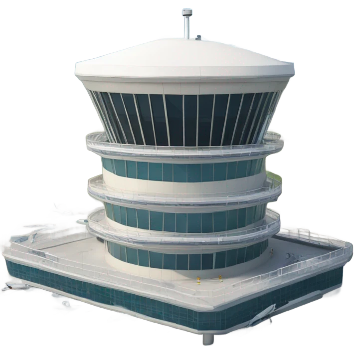 air traffic control tower, full size, modern, realistic emoji