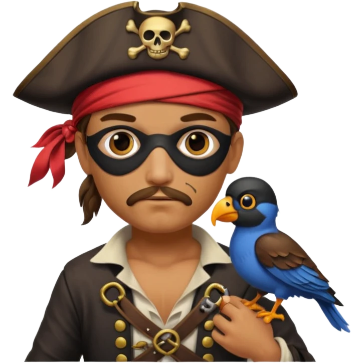 Pirate with bird  emoji