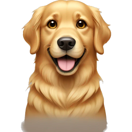 Golden retriever with funny face  emoji
