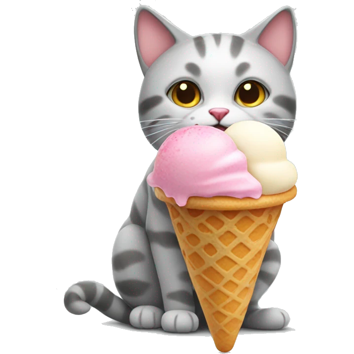Cat with ice cream emoji