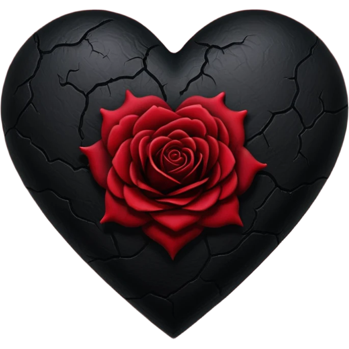 goth heart with a dark rose emoji