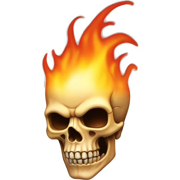 Skull in flames emoji