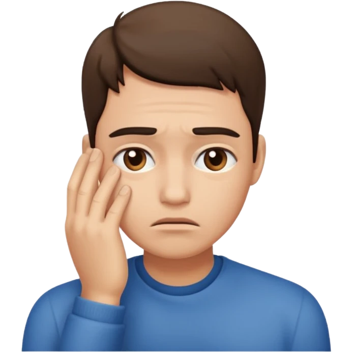 disappointed with hand on its face emoji