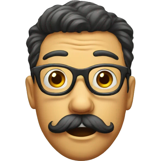 shocked with moustache and glasses emoji