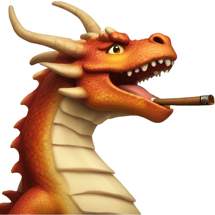 Buff dragon with cigar emoji