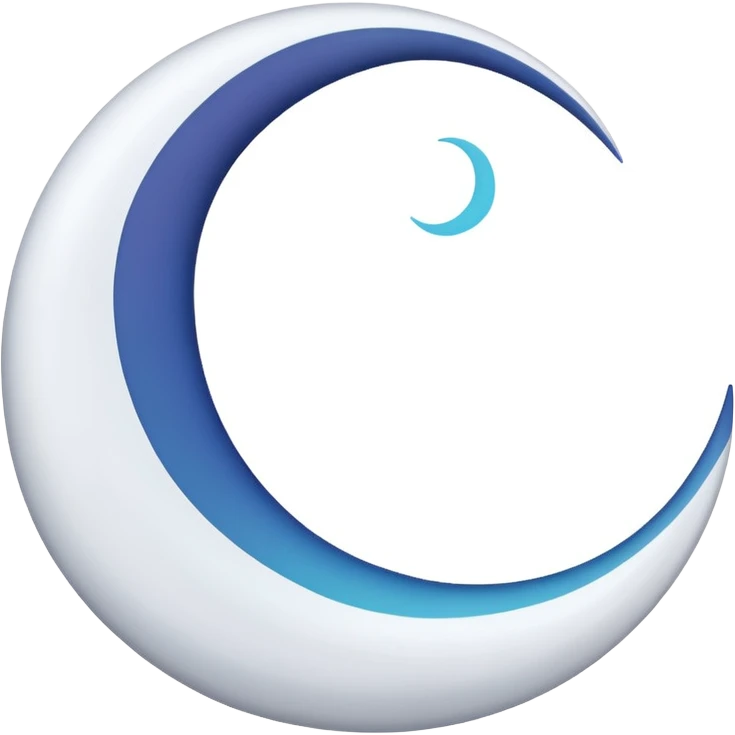 Abstract crescent moon, minimal trust symbol emoji