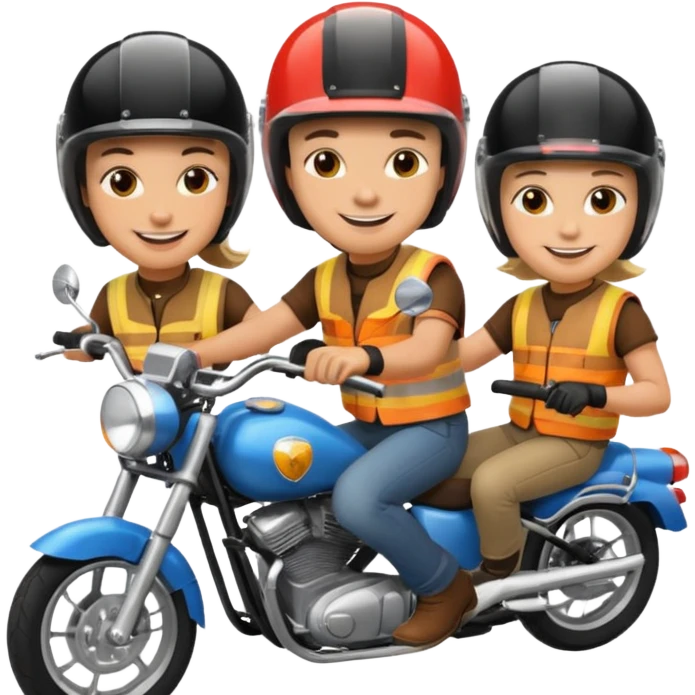 3 friend ride motorcicle emoji