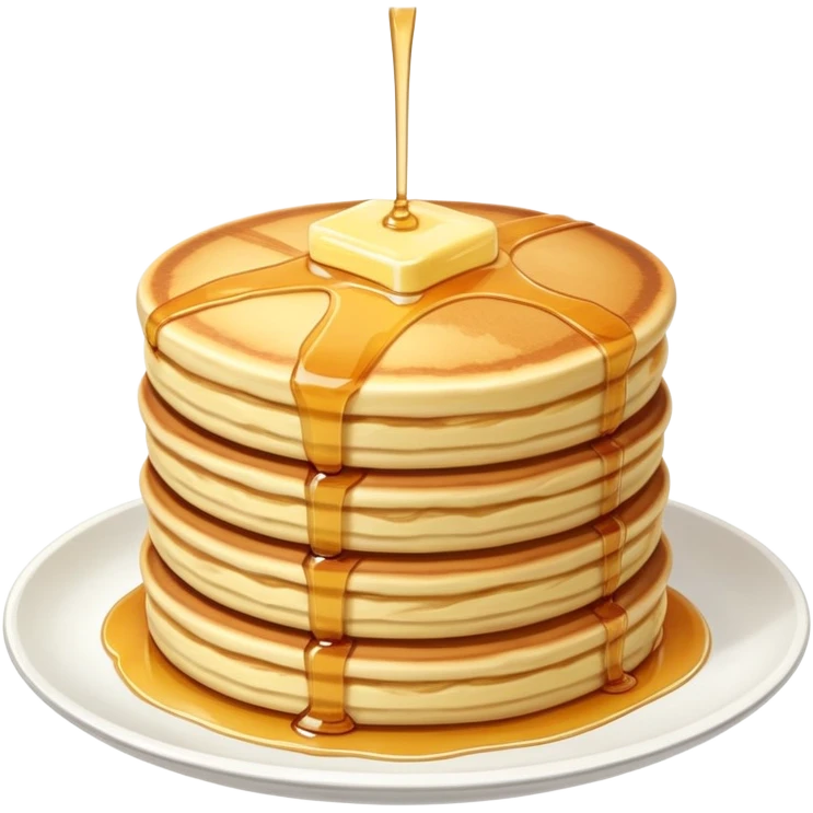 Japanese fluffy souffle pancakes stacked with syrup and butter emoji