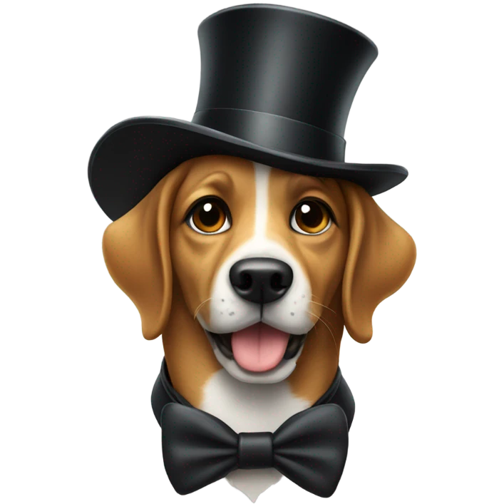 Dog wearing Tophat  emoji
