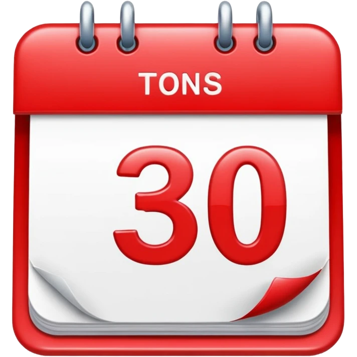 calendar with number 3 red top emoji