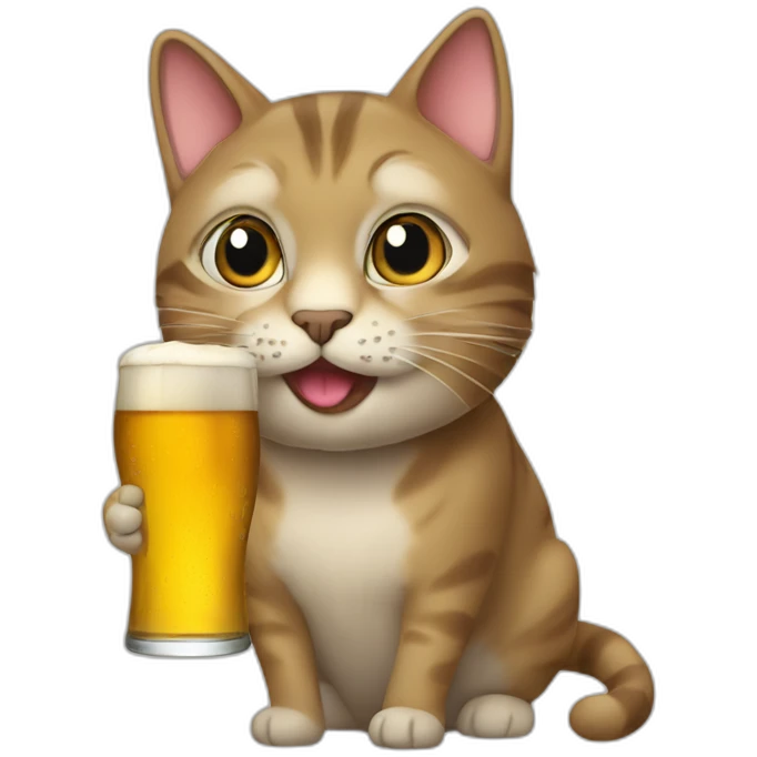 CAT qui boit de la bière emoji
