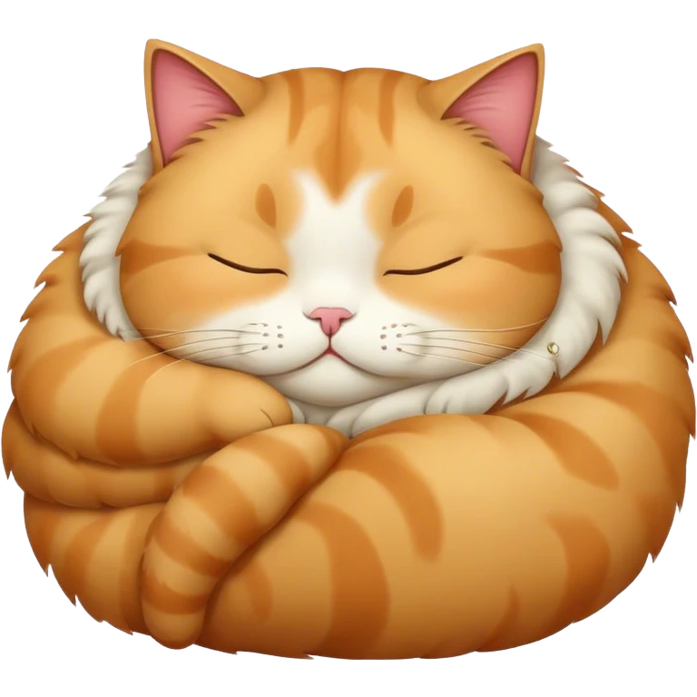 Fat cat sleeping emoji