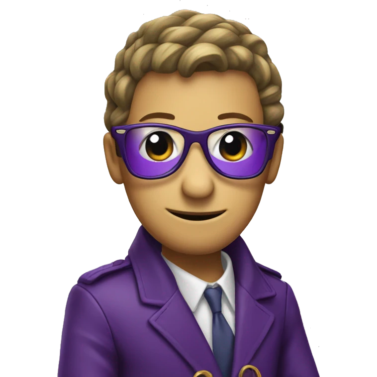 Snake waring a glasses and purple jacket  emoji