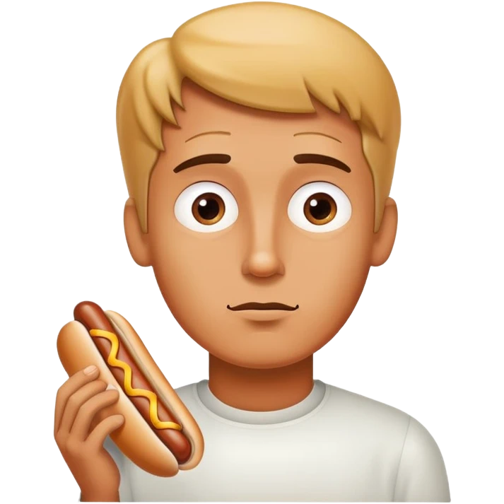 Guy thinking about hotdogs emoji