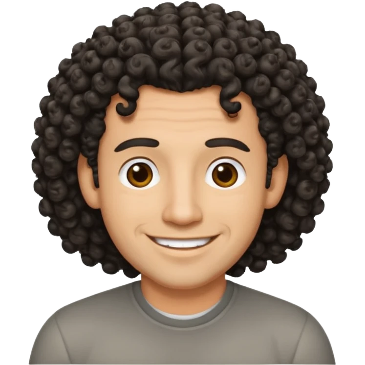 Hispanic dad, medium-light skin tone, black salt and pepper curly hair, no wrinkles emoji
