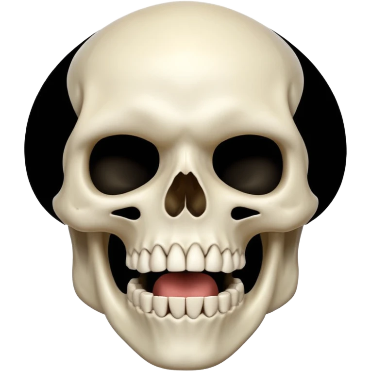 skull looking up with  exagerated open mouth emoji