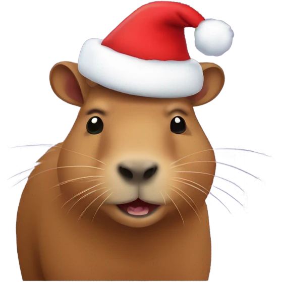 Capybara with christmas hat emoji