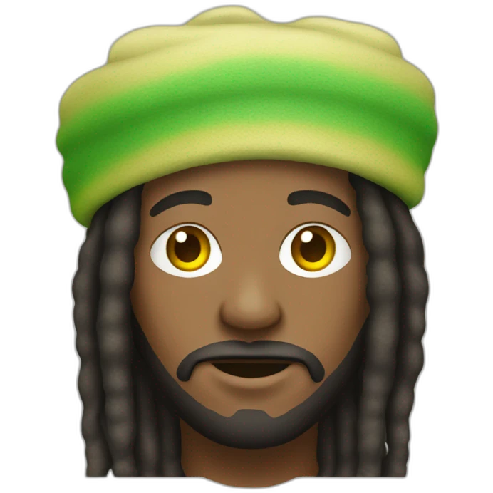 Rasta man in  with peace hand emoji