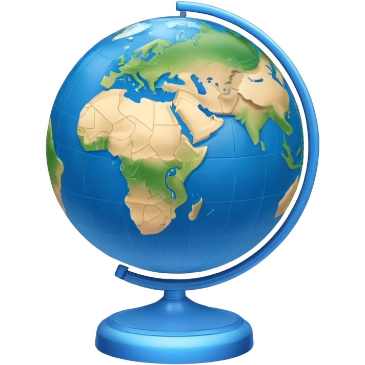 Earth globe with a small clock in the bottom corner, iOS style emoji