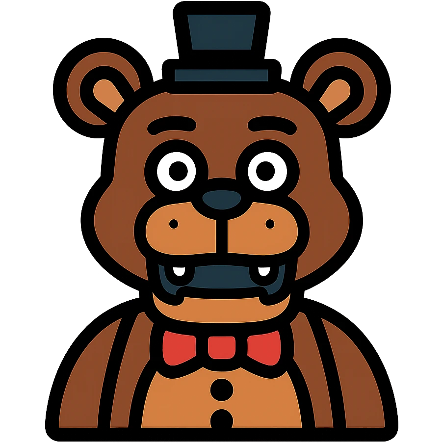 animatronic bear inspired by Five Nights at Freddy's emoji