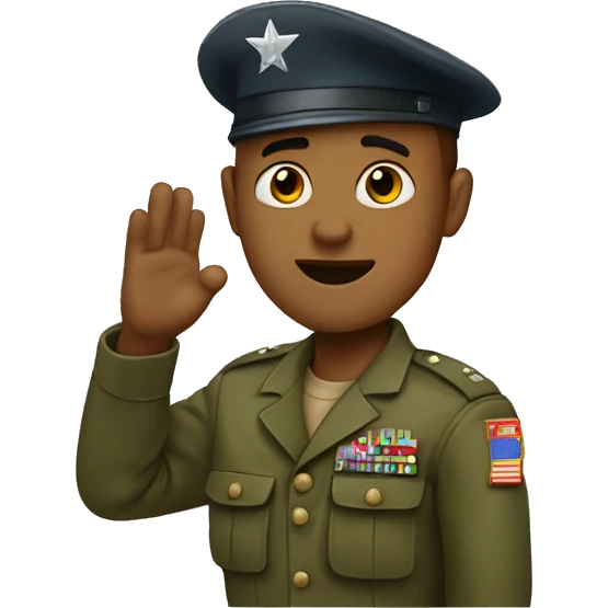Solider  raising his hand at 45 degrees  emoji