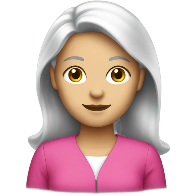 white female employee in intensive pink clothes emoji