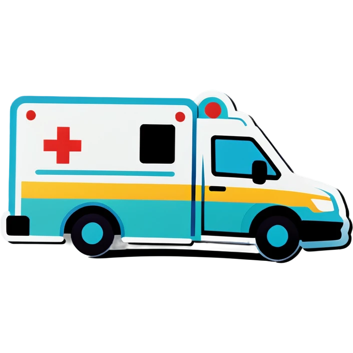 A doctor laying underneath an ambulance fixing emoji