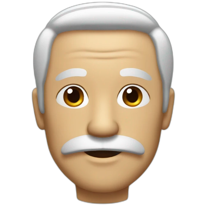 old man with black hair combed to the side with square mustache emoji