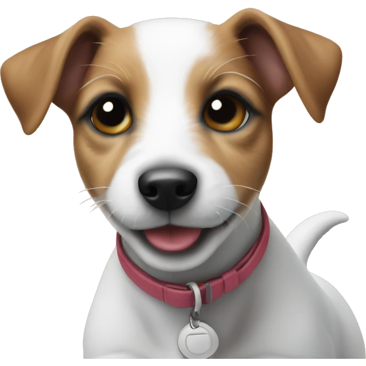 jack Russell puppy on beach  emoji