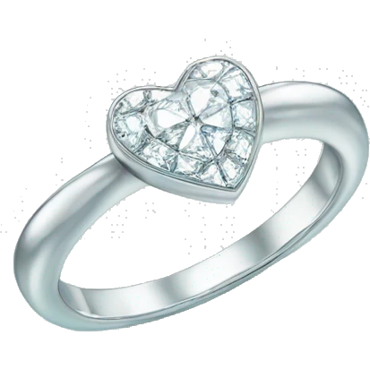 Silver ring with Tiffany diamond heart  emoji