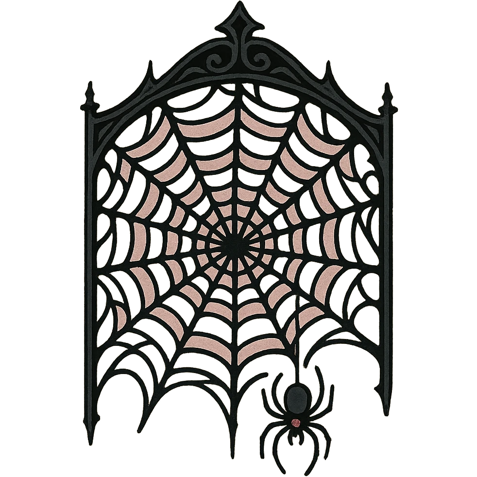 gothic spiderweb, black and pink colors emoji