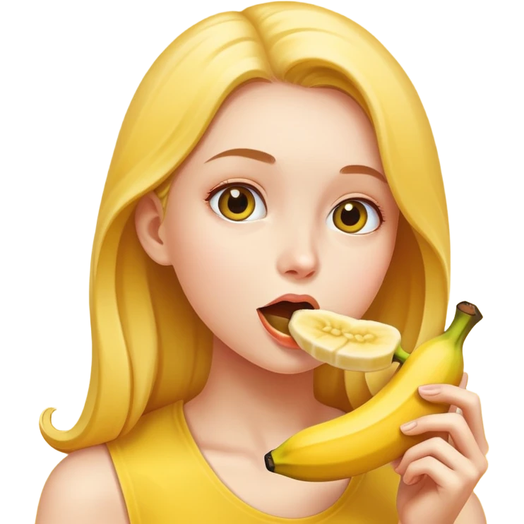 Girl sucking on a banana  emoji