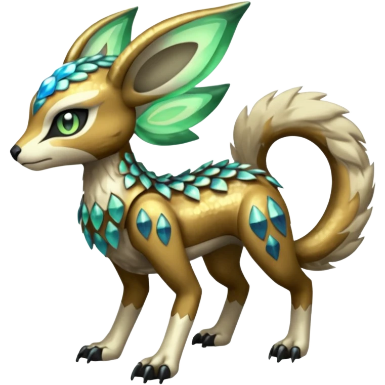 Meloetta-Vernid-Primagen-Fionbri-Trico-Protogen-hybrid-fusion-Fakémon-creature, full body emoji