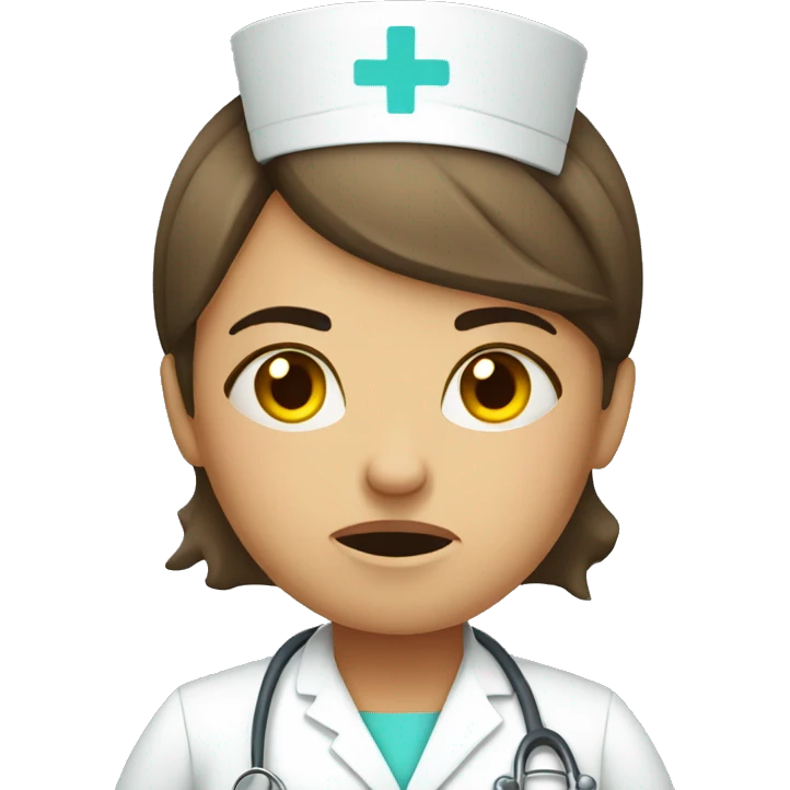 stressed unhappy nurse emoji