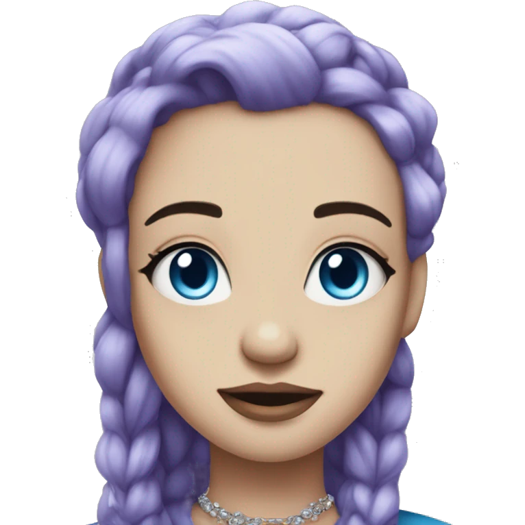 queen white skin long purple hair facial piercings blue eyes  emoji