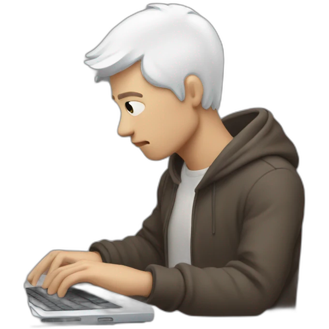 dumb human failing to use computer who is white emoji