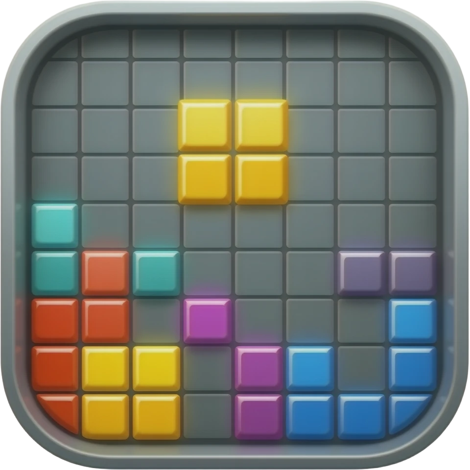 App logo for my game app that is about tetris emoji
