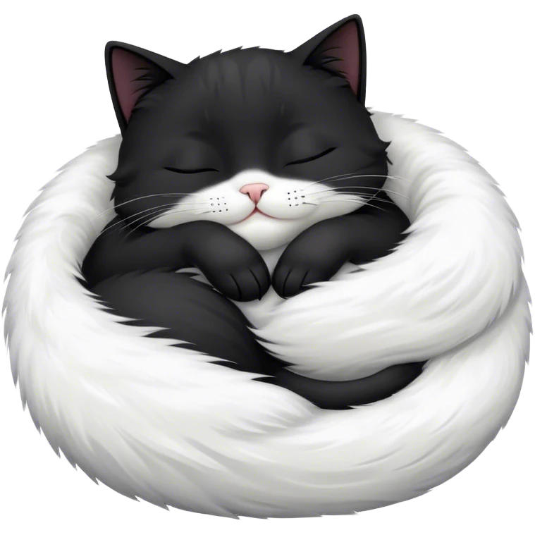 Black happy cat sleeping emoji