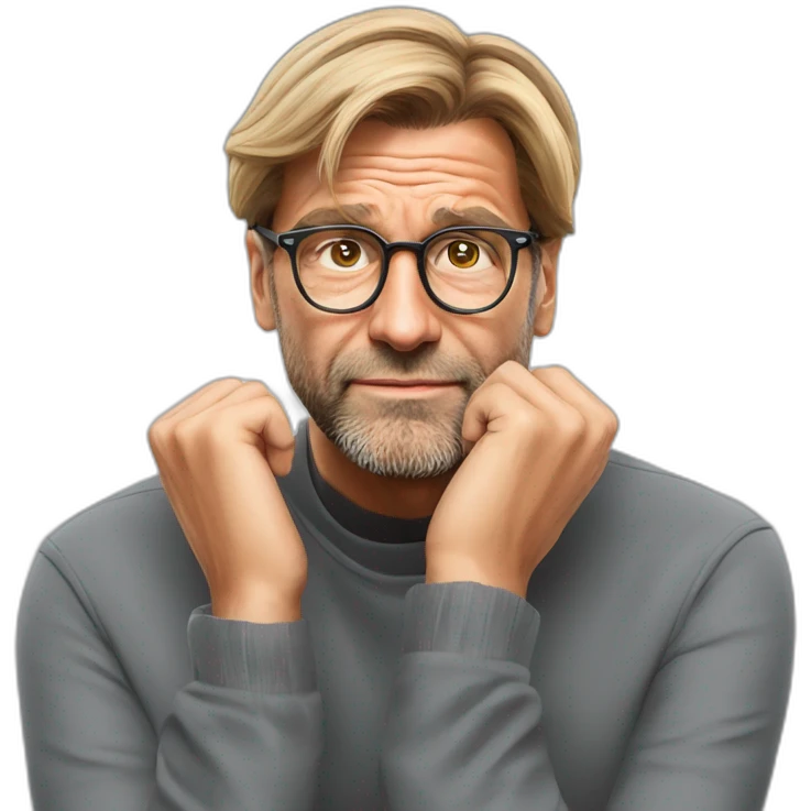 jurgen klopp resting head on hands emoji