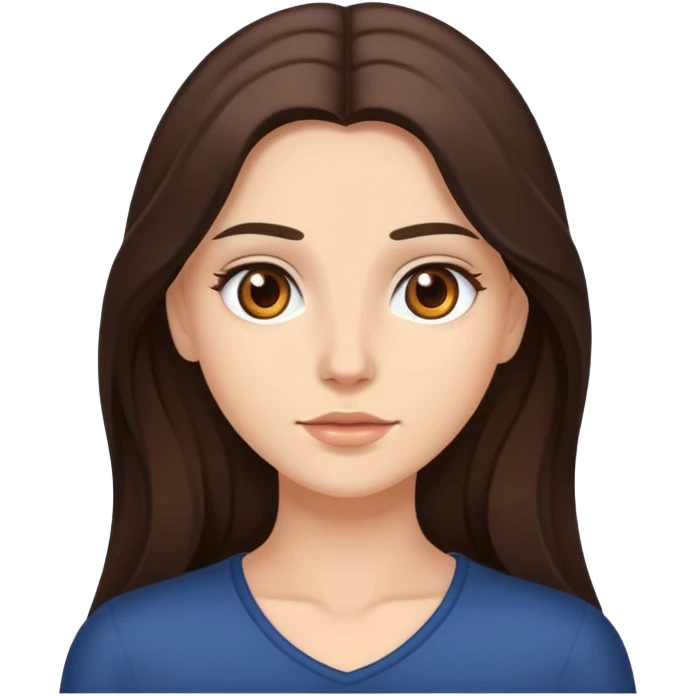 i am a brunette with long hair and brown eye emoji