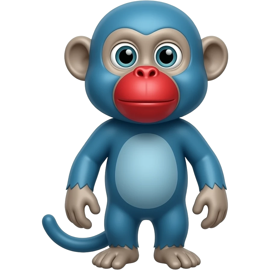 Mono azul con boca roja y que no tenga orejas emoji