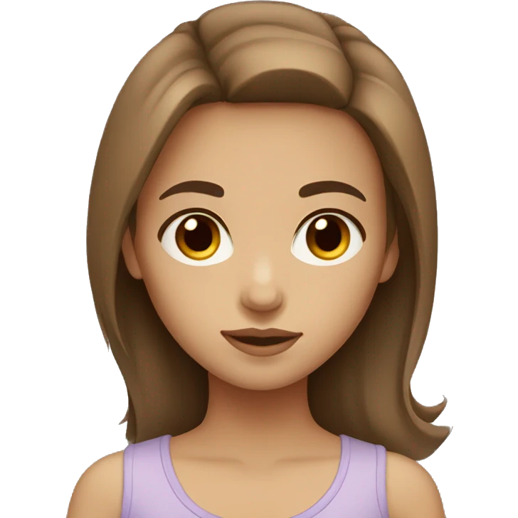 Brown hair girl with brown eyes and light skin  emoji