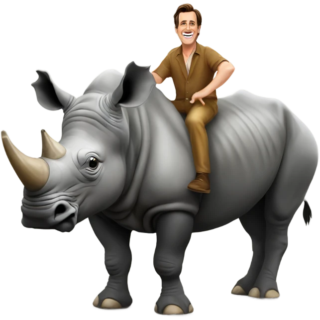 Jim Carey on a rhino emoji