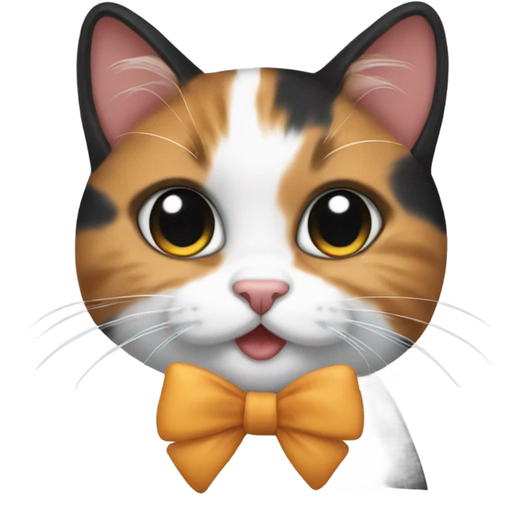 calico cat with bow emoji