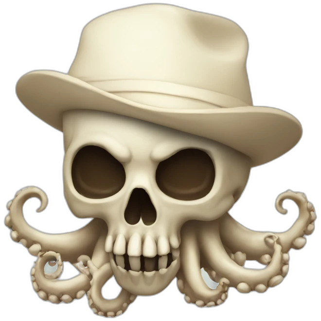 Skull with octopuss hat emoji